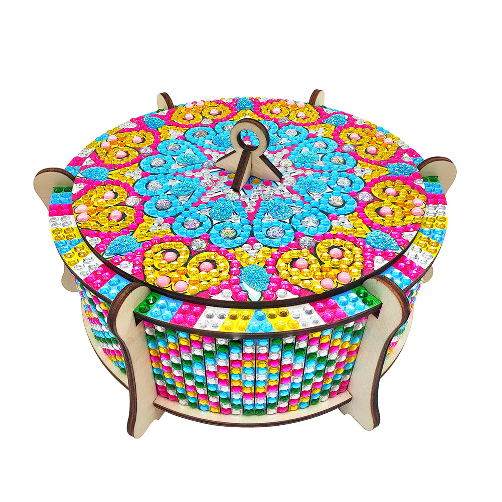 Wooden Mandala Diamond Painting DIY Jewellery Box Diamond Art Bracelet Organizer