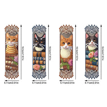 Load image into Gallery viewer, 4Pcs Cats Special Shape Diamond Painting Bookmark for Reading Day Gifts

