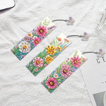 Load image into Gallery viewer, 3Pcs Flower Special Shape 5D DIY Diamond Painting Bookmark for Book Lovers

