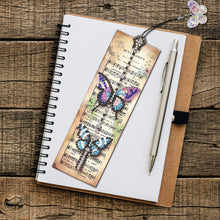 Load image into Gallery viewer, 3Pcs Butterfly Sheet Music Special Shape 5D DIY Diamond Painting Bookmark
