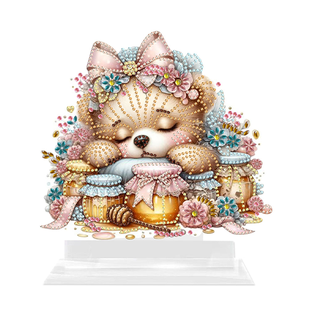 Acrylic Cute Bear Table Top Diamond Painting Ornament Kits for Home Decor