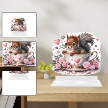 Load image into Gallery viewer, Acrylic Squirrel In Cup Table Top Diamond Painting Ornament Kits for Home Decor
