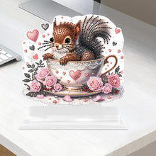 Load image into Gallery viewer, Acrylic Squirrel In Cup Table Top Diamond Painting Ornament Kits for Home Decor
