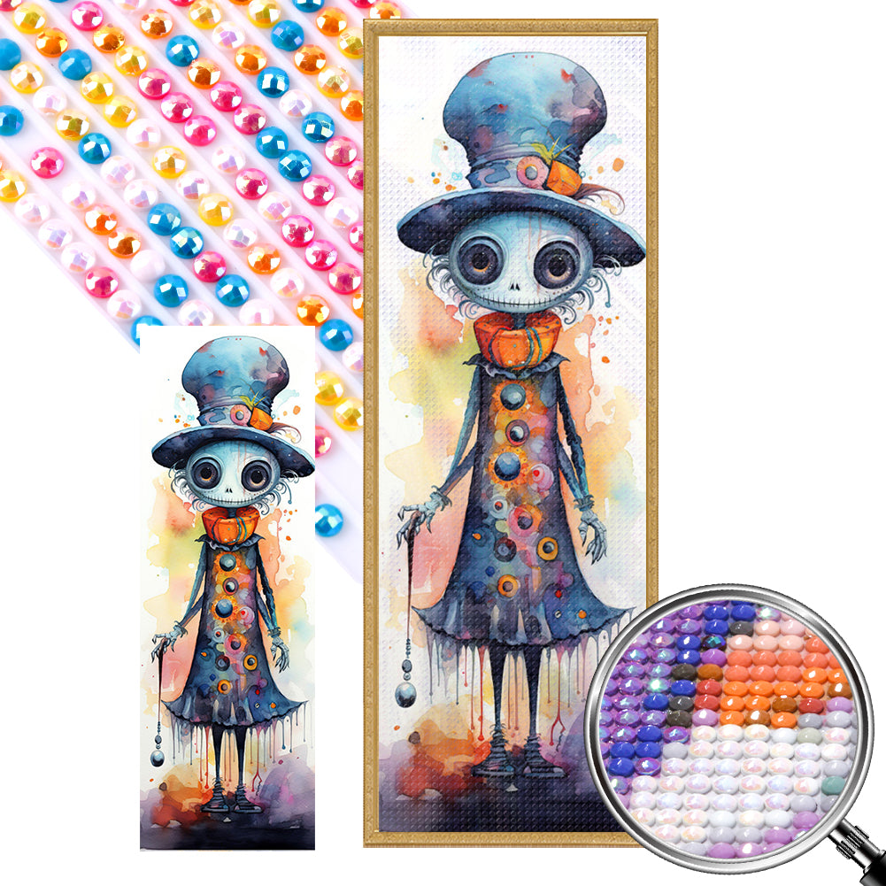 AB Diamond Painting - Full Round - Watercolor hat skull (30*90CM)