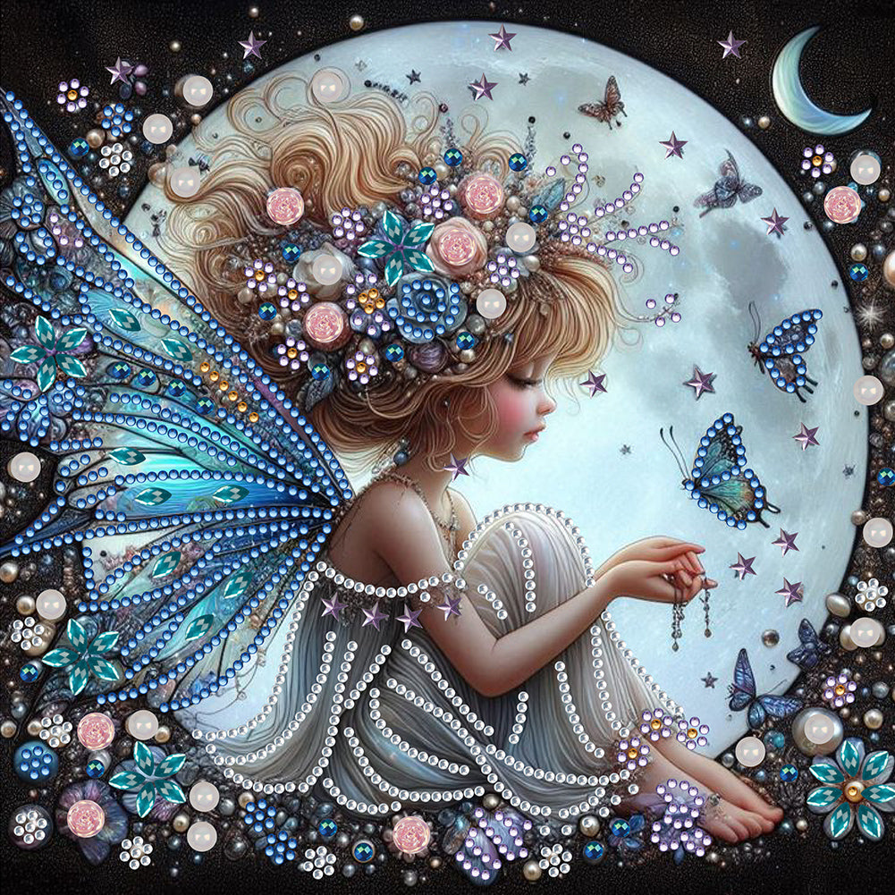 Diamond Painting - Partial Special Shaped - Elf girl (30*30CM)