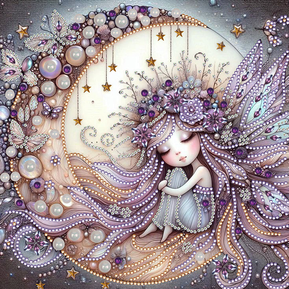Diamond Painting - Partial Special Shaped - Elf girl (30*30CM)