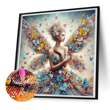 Load image into Gallery viewer, Diamond Painting - Partial Special Shaped - Butterfly girl (30*30CM)
