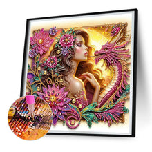 Load image into Gallery viewer, Diamond Painting - Partial Special Shaped - Dragon girl (30*30CM)
