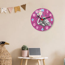 Load image into Gallery viewer, Flamingo Wooden DIY Diamond Painting Clock Kit Hanging Sign for Home Wall Decor
