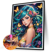 Load image into Gallery viewer, Diamond Painting - Full Round - Butterfly and girl (30*40CM)
