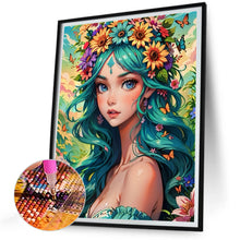 Load image into Gallery viewer, Diamond Painting - Full Round - Wreath and girl (30*40CM)
