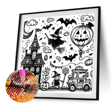 Load image into Gallery viewer, Diamond Painting - Full Round - Black and white Halloween (40*40CM)
