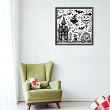 Load image into Gallery viewer, Diamond Painting - Full Round - Black and white Halloween (40*40CM)
