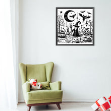 Load image into Gallery viewer, Diamond Painting - Full Round - Black and white Halloween (40*40CM)
