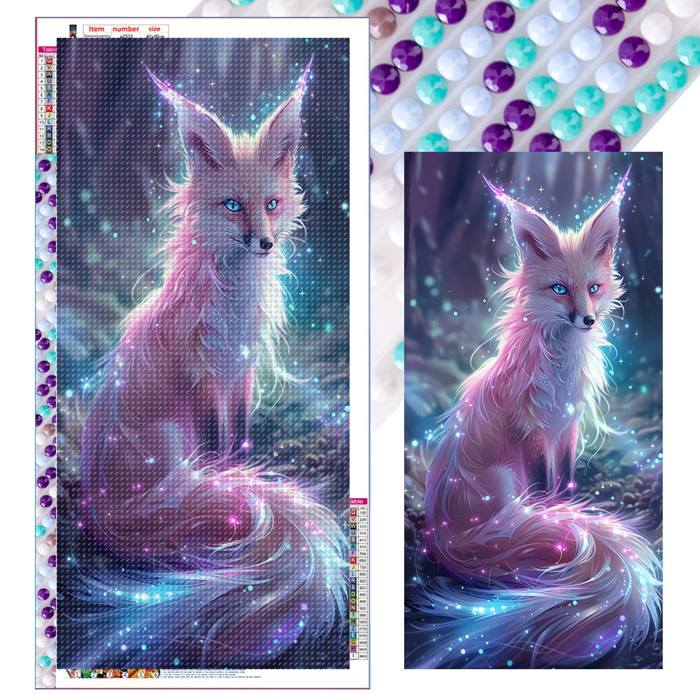 Diamond Painting - Full Round - Glowing fox (40*80CM)