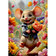 Load image into Gallery viewer, Diamond Painting - Full Round - Mouse in the flowers (35*50CM)
