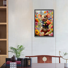 Load image into Gallery viewer, Diamond Painting - Full Round - Mouse in the flowers (35*50CM)
