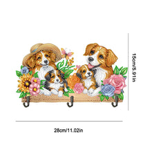 Load image into Gallery viewer, Wooden Special Shaped Warm Dog Family Diamond Art Craft Wall Hooks Home Decor
