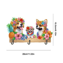 Load image into Gallery viewer, Wooden Special Shaped Three Dogs Family Diamond Art Craft Wall Hooks Home Decor
