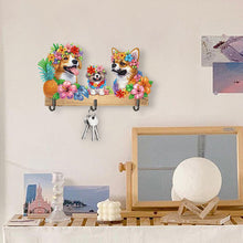 Load image into Gallery viewer, Wooden Special Shaped Three Dogs Family Diamond Art Craft Wall Hooks Home Decor
