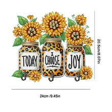 Load image into Gallery viewer, Wooden Special Shaped Leopard Print Sunflowers Diamond Art Craft Wall Hooks
