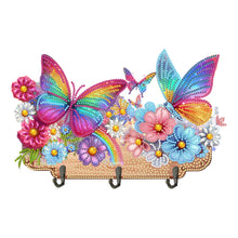 Load image into Gallery viewer, Wooden Special Shaped Rainbow Butterflies Flowers Diamond Art Craft Wall Hooks
