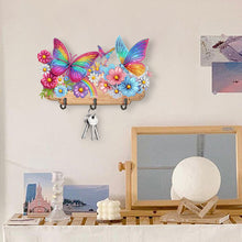 Load image into Gallery viewer, Wooden Special Shaped Rainbow Butterflies Flowers Diamond Art Craft Wall Hooks
