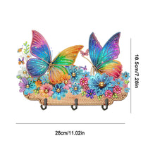 Load image into Gallery viewer, Wooden Special Shaped Flowers Butterflies Diamond Art Craft Wall Hooks for Home
