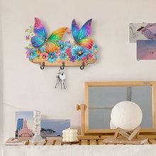 Load image into Gallery viewer, Wooden Special Shaped Flowers Butterflies Diamond Art Craft Wall Hooks for Home
