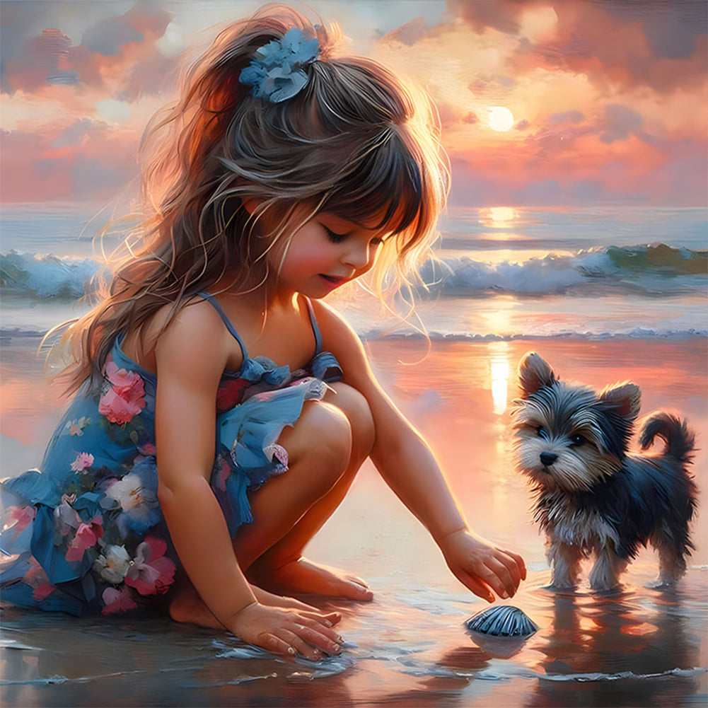 Diamond Painting - Full Round - Cute girl (30*30CM)