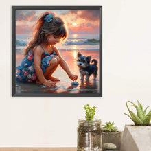 Load image into Gallery viewer, Diamond Painting - Full Round - Cute girl (30*30CM)
