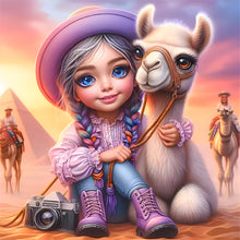Load image into Gallery viewer, Diamond Painting - Full Round - Girl and alpaca (30*30CM)
