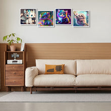 Load image into Gallery viewer, 4pcs Round Diamond Painting Set - Cartoon animals (30*30CM)
