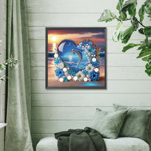 Load image into Gallery viewer, Diamond Painting - Partial Special Shaped - Blue dolphin (30*30CM)
