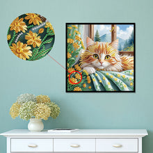 Load image into Gallery viewer, Diamond Painting - Partial Special Shaped - Lazy cat (30*30CM)
