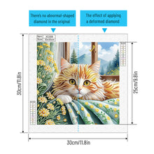 Load image into Gallery viewer, Diamond Painting - Partial Special Shaped - Lazy cat (30*30CM)
