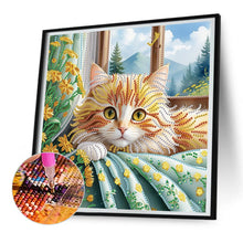 Load image into Gallery viewer, Diamond Painting - Partial Special Shaped - Lazy cat (30*30CM)
