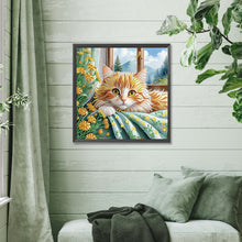 Load image into Gallery viewer, Diamond Painting - Partial Special Shaped - Lazy cat (30*30CM)
