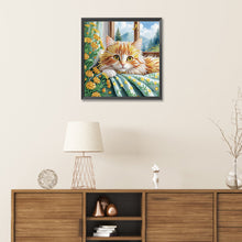 Load image into Gallery viewer, Diamond Painting - Partial Special Shaped - Lazy cat (30*30CM)

