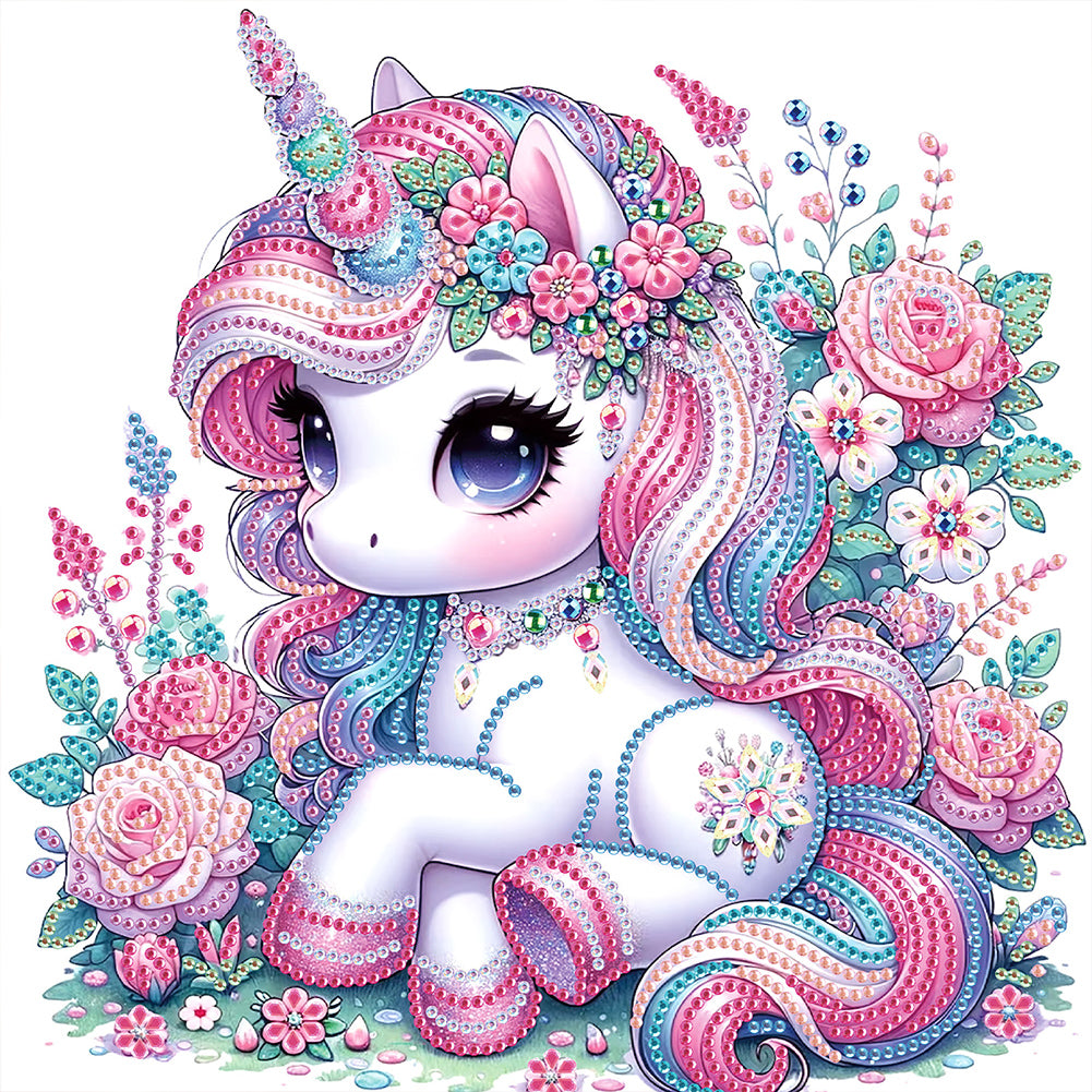Diamond Painting - Partial Special Shaped - Unicorn (30*30CM)