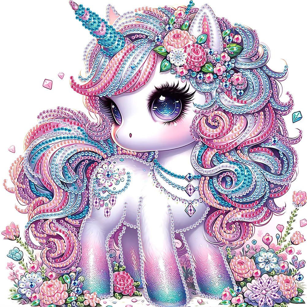 Diamond Painting - Partial Special Shaped - Unicorn (30*30CM)