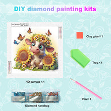 Load image into Gallery viewer, Diamond Painting - Partial Special Shaped - Sunflower cow (30*30CM)
