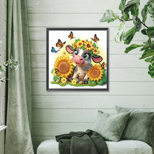 Load image into Gallery viewer, Diamond Painting - Partial Special Shaped - Sunflower cow (30*30CM)
