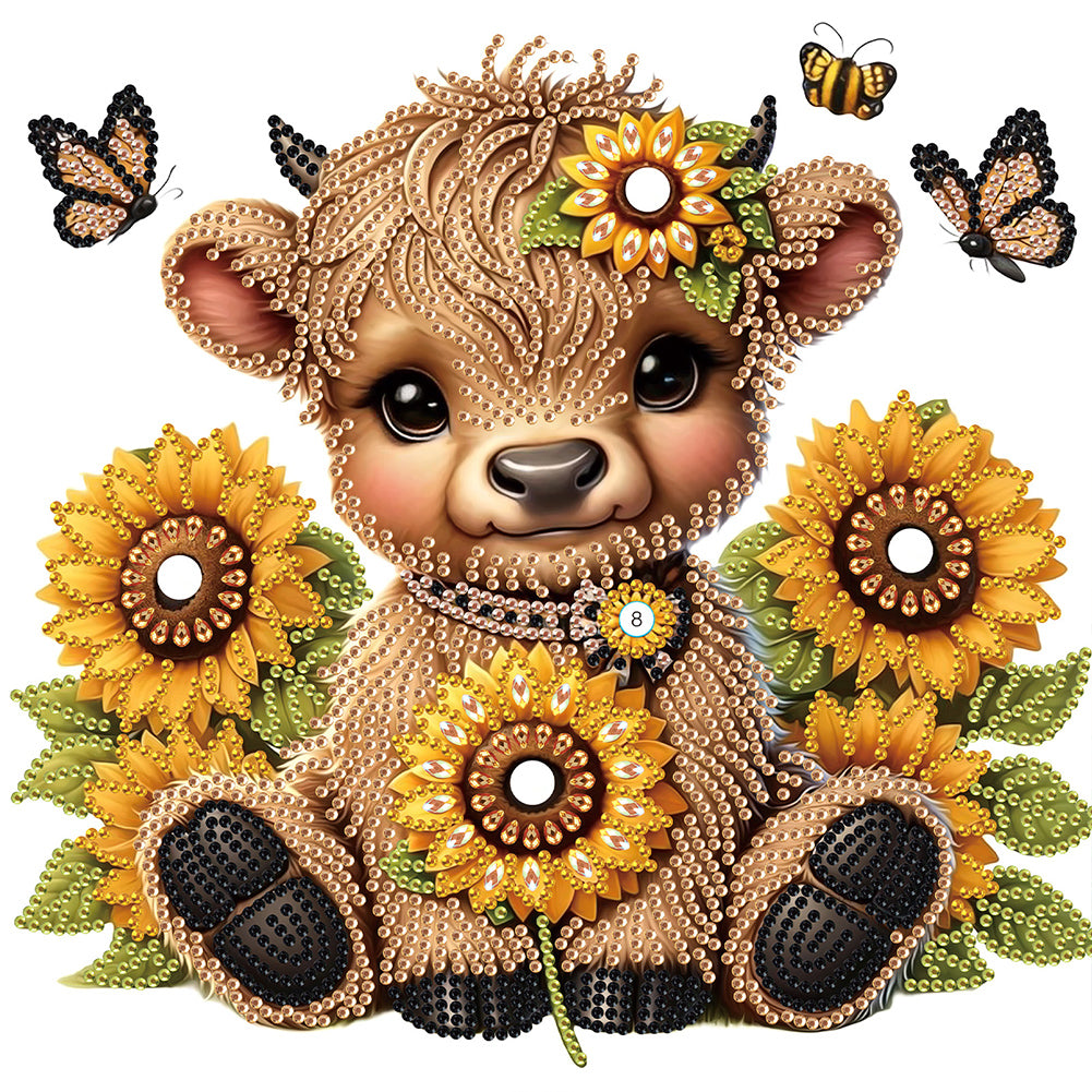 Diamond Painting - Partial Special Shaped - Sunflower yak (30*30CM)
