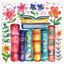 Load image into Gallery viewer, Diamond Painting - Full Round - Flowers and books (40*40CM)
