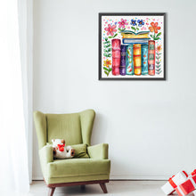 Load image into Gallery viewer, Diamond Painting - Full Round - Flowers and books (40*40CM)

