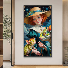 Load image into Gallery viewer, Diamond Painting - Full Round - Girl and dinosaur (40*75CM)
