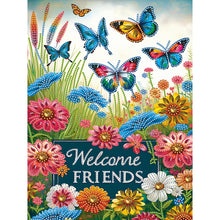 Load image into Gallery viewer, Diamond Painting - Partial Special Shaped - Welcome garden calligraphy and painting (30*40CM)

