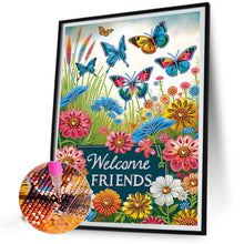 Load image into Gallery viewer, Diamond Painting - Partial Special Shaped - Welcome garden calligraphy and painting (30*40CM)
