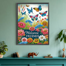 Load image into Gallery viewer, Diamond Painting - Partial Special Shaped - Welcome garden calligraphy and painting (30*40CM)

